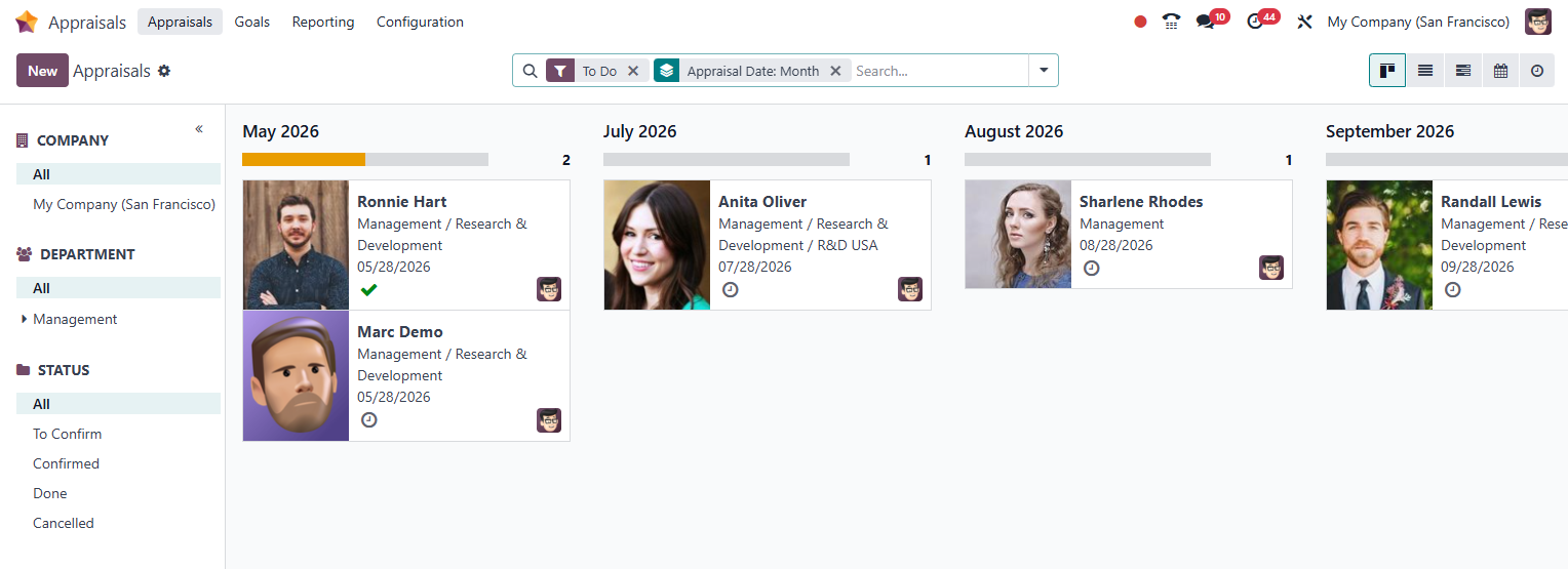 Odoo Appraisals